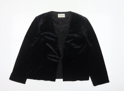 Eastex Womens Black Velvet Wrap Blouse Size 16 Long Sleeve