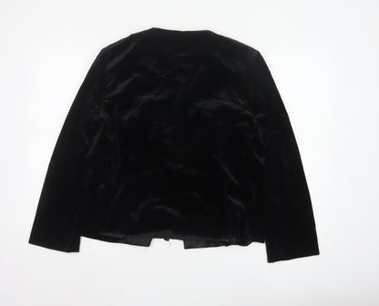 Eastex Womens Black Velvet Wrap Blouse Size 16 Long Sleeve