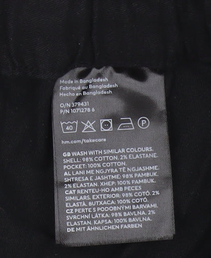 H&M Men’s Black Relaxed Fit Chino Trousers Size L