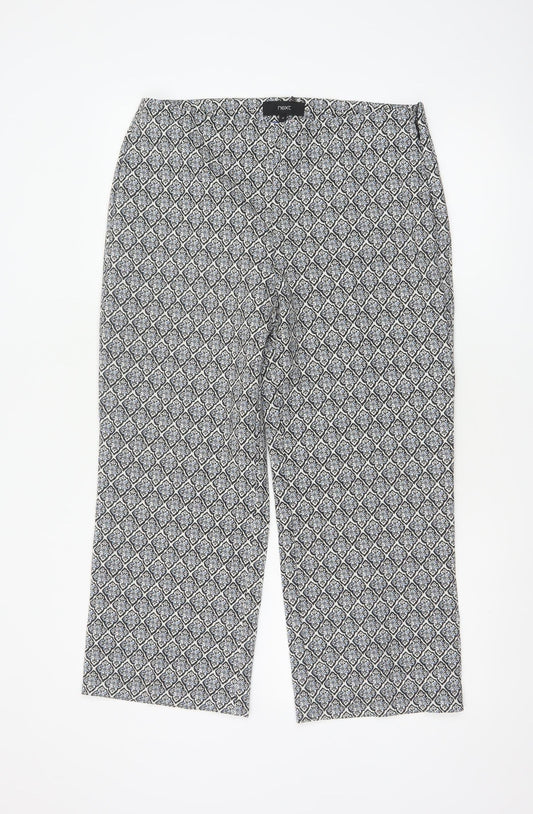 Next Women’s Black Geometric Cropped Trousers Size 12