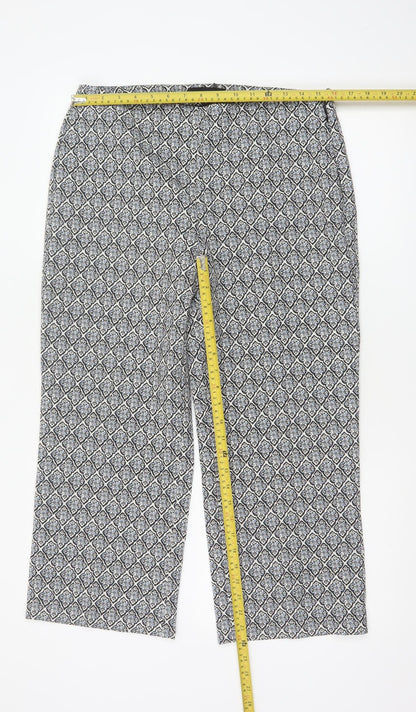 Next Women’s Black Geometric Cropped Trousers Size 12