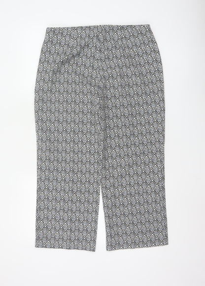 Next Women’s Black Geometric Cropped Trousers Size 12
