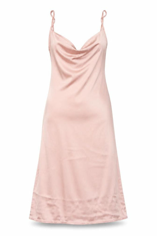 Boohoo Women's Pink Cowl Neck Satin Slip Dress Size 8