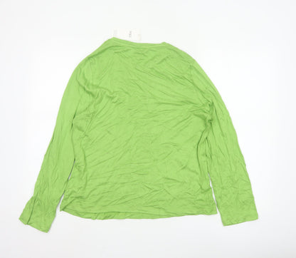 Marks and Spencer Women's Green Long Sleeve Basic Jersey Top Size 20