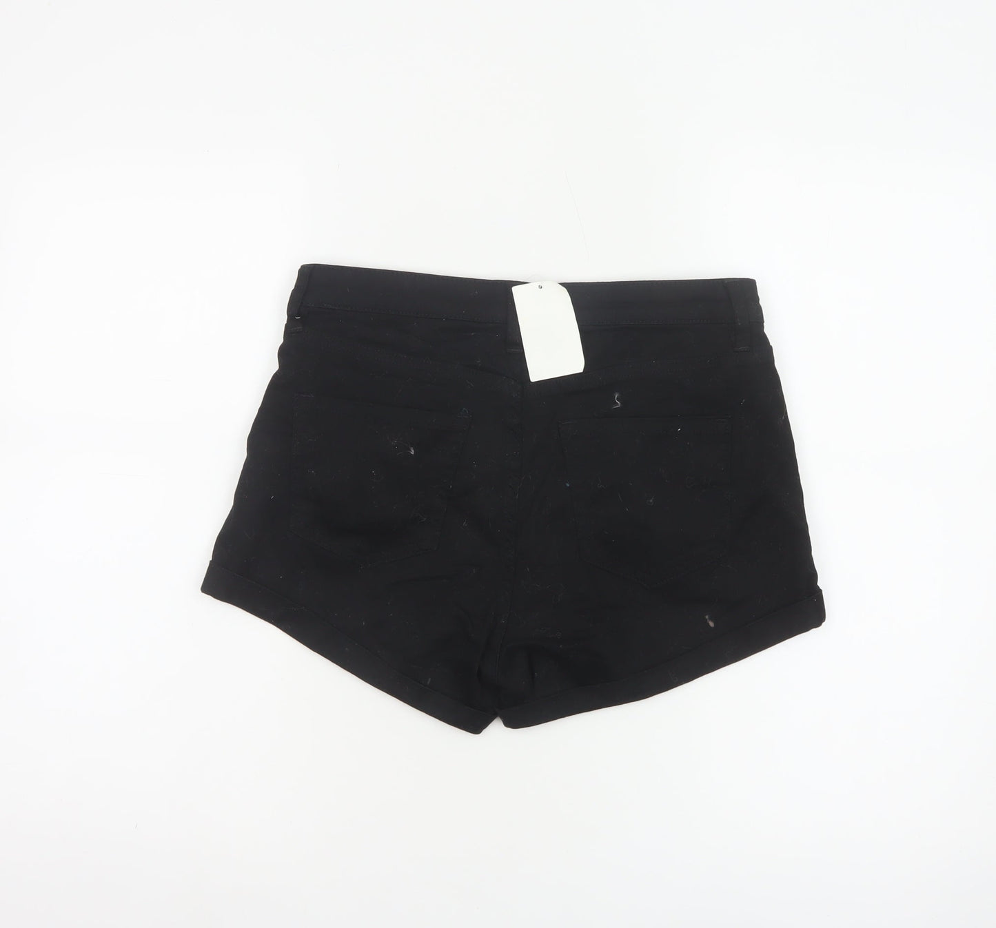 H&M Women's Black Chino Shorts Size 10 Slim Fit Cotton Blend