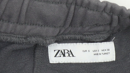 ZARA Women Grey Cotton Blend Jogger Sweatpants Size S
