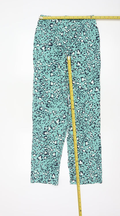 Marks and Spencer Womens Green Animal Print Cropped Trousers Size S