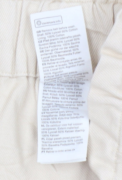 & Other Stories Womens Beige Paperbag Trousers Size 8 Lyocell Blend