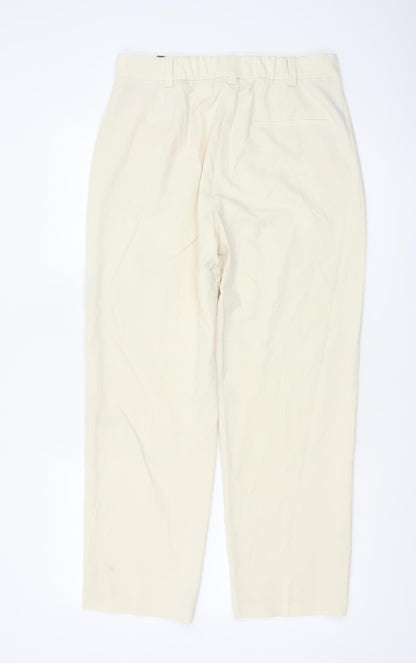 Marks and Spencer Women Ivory Size 12 Short Straight Trousers