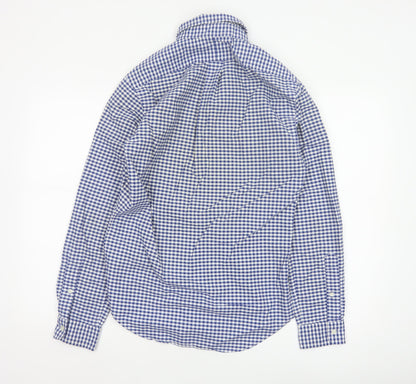 Ralph Lauren Men's Blue Check Slim Fit Long Sleeve Button-Up Shirt S