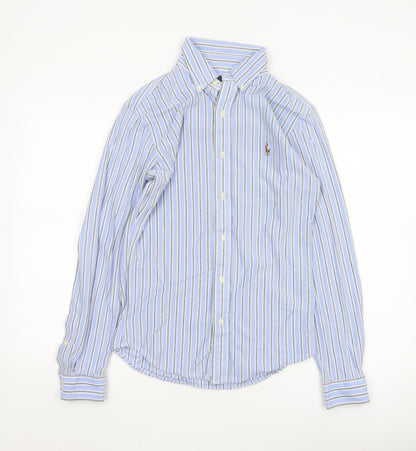Ralph Lauren Men Blue Slim Fit Striped Button-Up Oxford Shirt S