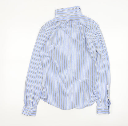 Ralph Lauren Men Blue Slim Fit Striped Button-Up Oxford Shirt S