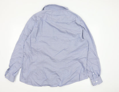 Burton Menswear London Men's Blue Slim Fit 2XL Long Sleeve Check Shirt