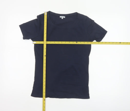 Jigsaw Women's Blue XS Basic Modal Cotton Short Sleeve T-Shirt