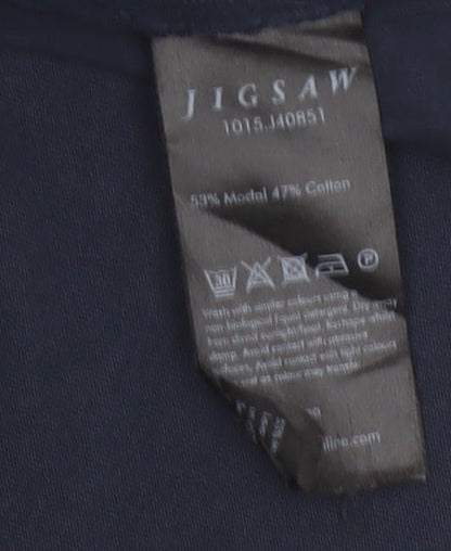 Jigsaw Women's Blue XS Basic Modal Cotton Short Sleeve T-Shirt