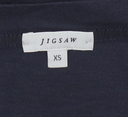 Jigsaw Women's Blue XS Basic Modal Cotton Short Sleeve T-Shirt