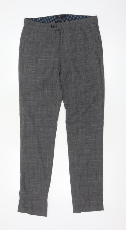 Ted Baker Men's Grey Check Slim Fit Chino Trousers 30R