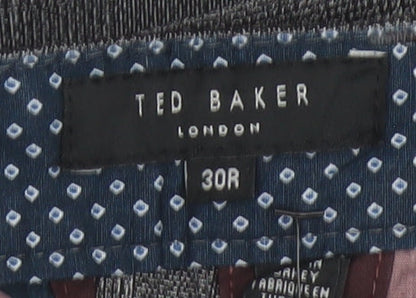 Ted Baker Men's Grey Check Slim Fit Chino Trousers 30R