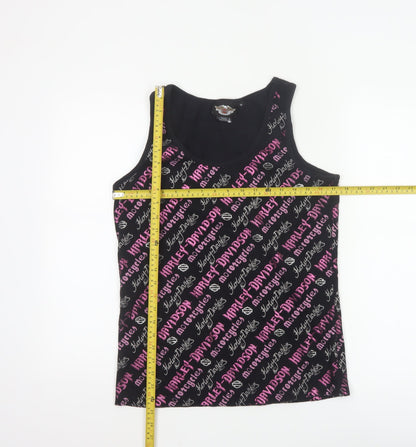 Harley-Davidson Womens Black XL Tank Top Cotton Stretch Biker Style