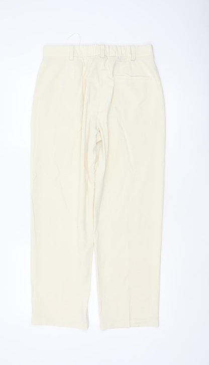 Marks and Spencer Women Beige Size 12 Short Tapered Trousers