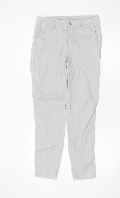 Anna Montana Women’s Grey Chino Trousers Size 10 Stretch Cotton