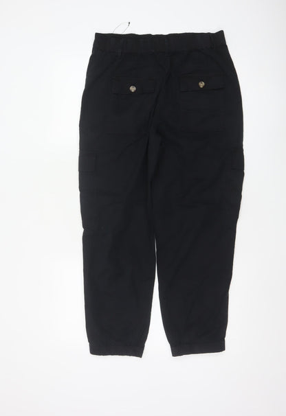 Marks and Spencer Women's Black Cargo Trousers Size 12 Short