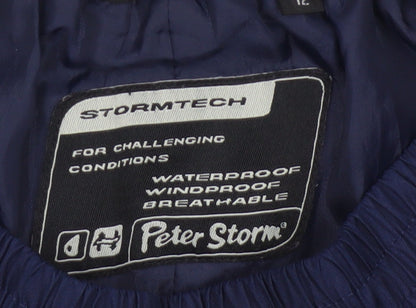 Peter Storm Women's Blue Waterproof Rain Trousers Size 12