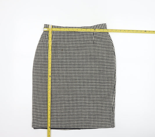 Marks and Spencer Women’s Black Wool Check Pencil Skirt UK 14