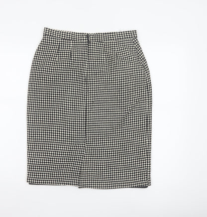 Marks and Spencer Women’s Black Wool Check Pencil Skirt UK 14
