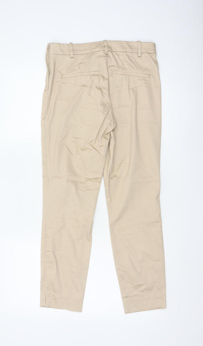 H&M Women Beige Chino Trousers Size 10 Cotton Blend Casual