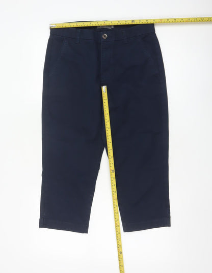 Principles Women Navy Blue Cotton Blend Chino Trousers Size 10