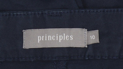 Principles Women Navy Blue Cotton Blend Chino Trousers Size 10