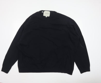 Flintoff by Jacamo Men's Black 5XL Wool Crew Neck Jumper