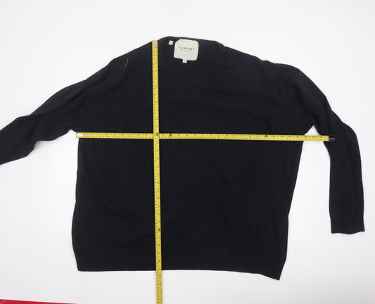 Flintoff by Jacamo Men's Black 5XL Wool Crew Neck Jumper