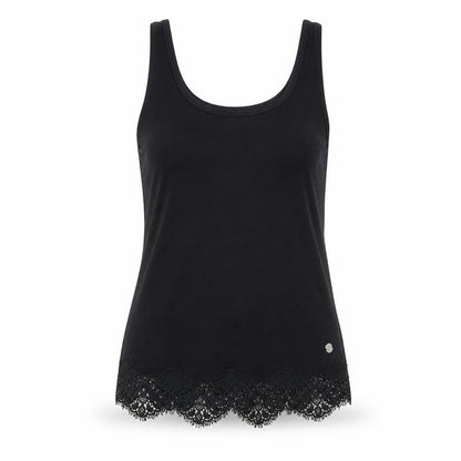 Superdry Women's Black Lace Hem Camisole Tank Top Size 6