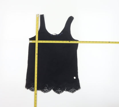 Superdry Women's Black Lace Hem Camisole Tank Top Size 6