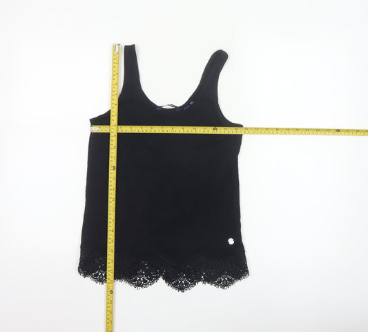 Superdry Women's Black Lace Hem Camisole Tank Top Size 6