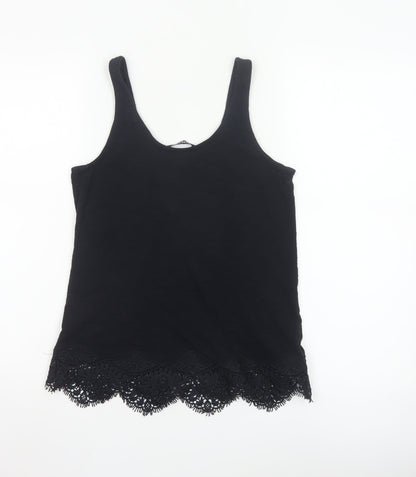 Superdry Women's Black Lace Hem Camisole Tank Top Size 6