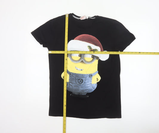 Despicable Me Minions Men's Black Christmas Cotton T-Shirt M