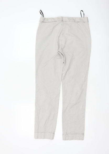Warehouse Women’s Beige Chino Trousers UK 12 Belted Viscose Blend