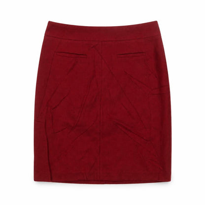 Laura Ashley Women's Red Wool Pencil Skirt UK 12 Knee Length