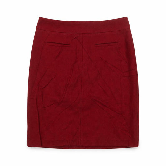 Laura Ashley Women's Red Wool Pencil Skirt UK 12 Knee Length