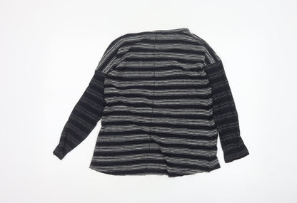 White Stuff Women's Black Striped Long Sleeve Jersey T-Shirt Size 10