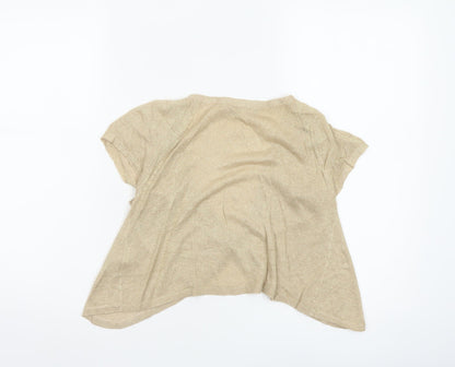 Dorothy Perkins Women's Beige Short Sleeve V-Neck Cardigan Size 10