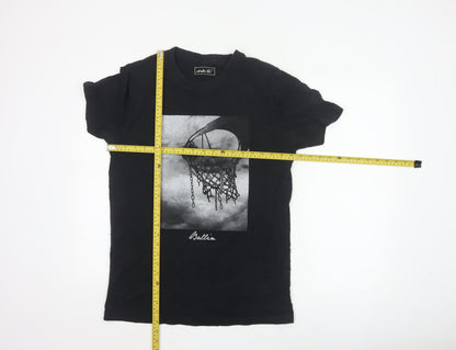Mister Tee Men's Black Graphic Crew Neck Short Sleeve T-Shirt Size M