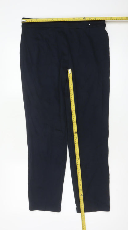 Marks and Spencer Womens Black Straight Leg Stretch Trousers Size 14