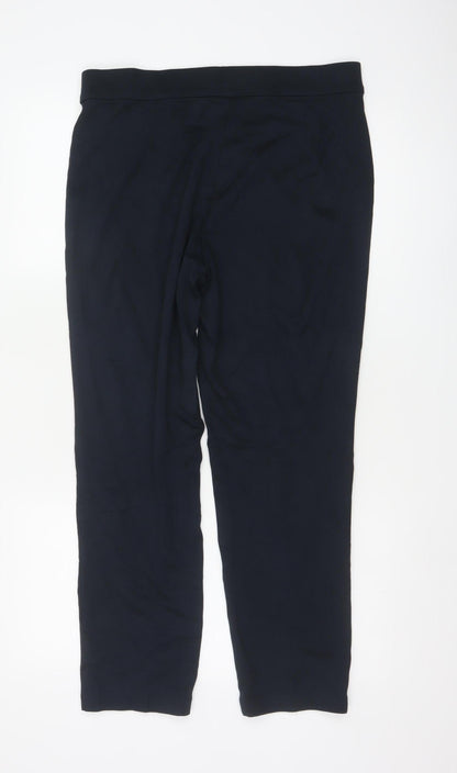 Marks and Spencer Womens Black Straight Leg Stretch Trousers Size 14