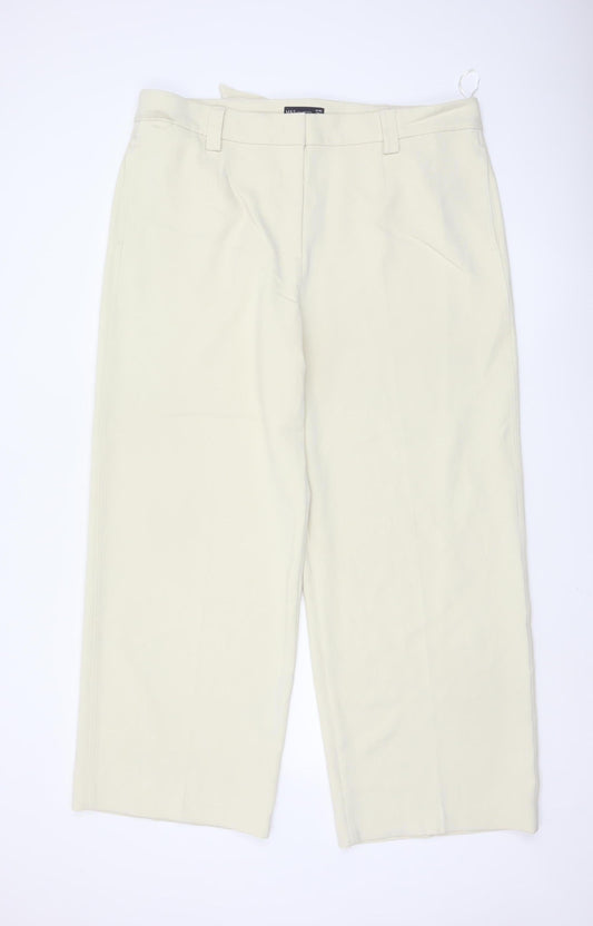 Marks and Spencer Women Beige Regular Fit Stretch Trousers Size 20