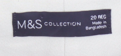 Marks and Spencer Women Beige Regular Fit Stretch Trousers Size 20