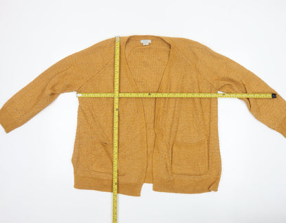 Fat Face Women’s Yellow Chunky Knit Open Cardigan UK 12